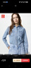 优衣库女装牛仔工装衬衫/长袖水洗产品外套通勤休闲480004 62 粉蓝色 M 实拍图