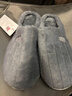 洁丽雅棉拖鞋男士秋冬季厚底保暖家居室内情侣毛绒拖鞋男冬天居家棉鞋女 灰色 44-45 【适合43-44码】 实拍图
