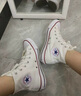 匡威（Converse）ALL star  常青款男鞋女鞋经典休闲鞋情侣鞋高帮帆布鞋板鞋学生鞋 101009 白高 41 /7.5 实拍图