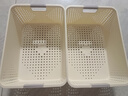 名创优品同款 杂物收纳筐塑料桌面收纳盒厨房橱柜零食玩具整理筐 奶油色高款特大号 实拍图