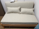 源氏木语实木沙发床现代简约多功能可折叠床北欧风小户型客厅两用双人沙发 1.25m山毛榉原木色(米白) 实拍图