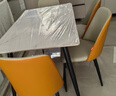 顾家家居（KUKA）现代简约岩板餐桌家用饭桌餐桌椅组合DS7178T 1.4M单桌+折线橙椅4 实拍图