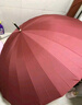 爱上雨24骨遇水开花雨伞女长柄直杆大号抗风高颜值ins双人男学生花雨伞 皮直柄-遇水开花24骨抗风-酒红 实拍图