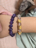周大生玛瑙玉髓手串女款紫水晶石手链串珠DIY搭配送女友闺蜜生日礼物 紫水晶手串（绛紫10mm） 实拍图