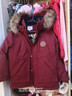 鸭鸭儿童羽绒服2025冬季新款男女童毛领连帽中大童加厚保暖外套HR 酒红色（毛领） 140 实拍图