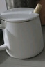 传旗陶瓷马克杯带勺盖咖啡杯牛奶杯早餐杯办公杯男女茶杯描金白400ml 实拍图