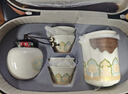 瓷牌茗茶具（cipaiming teaset）旅行茶具套装户外便携式陶瓷快客杯一壶四杯办公室功夫茶壶泡茶 白古茗1壶4杯+罐盘+棕皮包+巾夹 实拍图