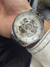 冠琴（GUANQIN）手表男士机械表雕花系列全自动镂空夜光防水商务瑞士品质国潮腕表 钢带银色白面 实拍图
