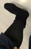 浪莎袜子女过膝袜棉袜微压显瘦JK高筒配靴子女士长袜黑色小腿中长筒袜 实拍图