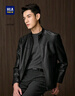 HLA海澜之家夹克男25轻商务时尚PU纯色立领外套男秋 实拍图