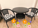 凝企阳台休闲桌椅户外桌椅套装阳台茶桌小茶台藤椅三件套阳台喝茶桌椅 80双层圆桌 两椅一桌 实拍图