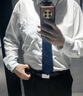 GLO-STORY拉链领带 父亲节礼物8cm男士商务正装潮流领带礼盒装宝蓝色 实拍图