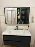 艺昕浴室柜陶瓷一体盆卫生间洗手盆洗脸盆柜组合智能镜套装洗漱洗手台 100CM轻奢灰智能款+全套配件 实拍图