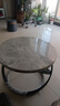 睢尚美（SUISHANGMEI）意式极简岩板茶几简约现代客厅圆形小茶几家用小户型创意茶桌角几 A款岩板圆60卡莱特灰+黑架 实拍图