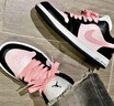 耐克（NIKE）球鞋定制JordanAJ1GS雾野樱花黑粉女款复古篮球鞋新年礼物 DC0774-101(Team17-雾野樱花S-B 38.5 _鉴别，假一赔三 实拍图