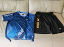 速干短袖羽毛球服乒乓球运动服篮球套装男女专业透气比赛服两件套 3125男款蓝色套装028黑金 2XL 实拍图