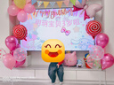 多美忆生日场景布置女孩生日气球儿童道具氛围装饰快乐桌飘装扮粉色套餐 实拍图