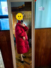 茵曼（INMAN）长款羽绒服女2025冬季爆款白鸭绒宽松抽绳连帽加厚 铁锈红 XS 实拍图