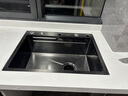 摩恩阳光系列厨房水槽大单槽洗菜盆一体盆洗碗槽304不锈钢台上台中台下盆 升级款小米粒5MM-抽拉龙头全配置 600X450MM 实拍图