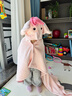 babycare婴儿浴巾暖绒洗澡巾光暖黑科技baby绒带帽斗篷-小粉象105*105cm 实拍图