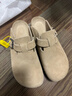 东园物作软木拖鞋真皮休闲日系时尚百搭外穿防滑情侣款Boston半包勃肯鞋 卡其色【以此颜色为准】 37 正码 实拍图