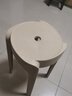树浩家用塑料加厚凳子可叠放餐椅网红风车餐桌椅子现代简约餐厅书桌用 L.HF升级加强PP材料30cm面-卡其 实拍图