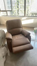 顾家家居（KUKA）智能家居家用真皮电动单椅现代多功能单人沙发A006&A092 升级版A092【咖色】手动带摆转 单人 实拍图