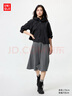 优衣库女装绒面针织喇叭中裙/半身裙裙子481434 06 铅灰色 L /160/72A 实拍图