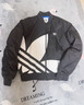 adidas情侣款复古宽松运动立领夹棉外套男女秋冬阿迪达斯三叶草 黑色 M 实拍图