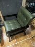 邦尼娅复古桌椅组合酒吧清吧奶茶店咖啡厅餐厅卡座沙发洽谈休闲椅沙发椅 墨绿PU胡桃单人 实拍图