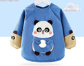 悦亲予儿童罩衣宝宝反穿衣防灯芯绒衫护衣男女童秋冬季长袖防脏 立体口袋熊蓝 15[建议1-2岁] 实拍图