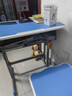 下一章儿童学习桌可升降小学生家用书桌写字桌椅套装写作业专用课桌桌子 校园同款加粗加厚桌椅-蓝色 实拍图