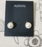 AJIDOU阿吉豆爆款仿珍珠耳钉925银针精致百搭正圆大珍珠生日米白8mm 实拍图