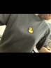 MO&Co.春夏卡通刺绣小黄鸭高领内搭上衣短袖T恤女黑色白色内搭 古堡灰色 S 实拍图