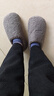 邦有道保暖老人月子防摔棉拖鞋包跟日式无声冬季居家室内月子鞋防滑男女 泰迪绒深灰色 36-37 建议35-36-37码穿 实拍图