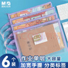 晨光（M&G）文具 双层手提A4文件袋小学生透明网格学科分类袋 试卷科目分类拉链袋 作业6个装ADM929WME 实拍图