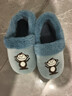BAIHOU白猴保暖棉鞋情侣冬季家居室内包跟毛绒棉拖儿童 M-191蓝色34-35 实拍图