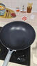 三禾微纳无涂层不粘炒锅可立盖炒菜锅无油烟含钛锅具32cm黛蓝青配钢铲 实拍图