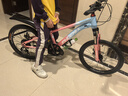 凤凰山地自行车男女变速山地车碟刹青少年儿童自行车学生单车 星际 蓝粉【变速+辐条轮】 20寸【适合125-160cm】 实拍图
