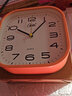 康巴丝桌面闹钟儿童学生起床神器简约卧室床头时钟 方形橙色 实拍图