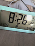 码仕闹钟学生温湿度计大屏充电电子智能夜光儿童起床专用神器LCD床头钟开学必备Q198蓝开学季 实拍图