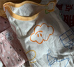 舒贝怡婴儿衣服内衣套装儿童睡衣宝宝薄空调家居服纯棉对开秋衣黄110 实拍图