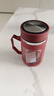 玻璃水杯商务杯大容量男女生带盖泡茶饮水礼品杯家用把手杯 红色 500ml 1只 实拍图