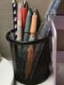 得力（deli）金属网纹圆形笔筒 简约创意桌面收纳盒 办公学习用品 黑色 实拍图