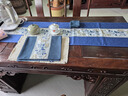 铭聚布艺（MINGJU）新中式桌旗禅意防水长条茶席茶几桌布茶台布艺餐桌垫深蓝33*180cm 实拍图