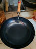 章丘铁锅正宗手工锻打铁锅无涂层物理不粘锅炒锅老式家用炒菜锅厨具轻音 标准版古法烤蓝（已干烧） 28cm 实拍图