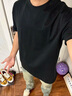 京东京造【已售300w件】短袖t恤男衣服秋季男士打底外穿 黑色 3XL 实拍图