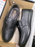 蜻蜓牌【100%全牛皮】男士皮鞋商务休闲真皮防滑软底软面中老年爸爸鞋真皮透气套脚舒适耐磨真皮百搭鞋子 黑色 42 实拍图
