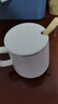 传旗陶瓷马克杯带勺盖咖啡杯牛奶杯早餐杯办公杯男女茶杯描金白400ml 实拍图