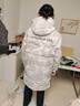 鸭鸭（YAYA）羽绒服男士中长款2025冬季最新款加厚保暖时尚潮流连帽青少年外套 白迷彩色 XL (180) 实拍图